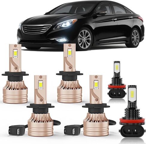 Compatible with Hyundai Sonata 2011 2012 2013 2014 Fog Lights Bulbs Combo, Plug and Play, 22000LM 500% Brighter, Pack of 6 (For Hyundai Sonata 2011-2014) in Saudi Arabia