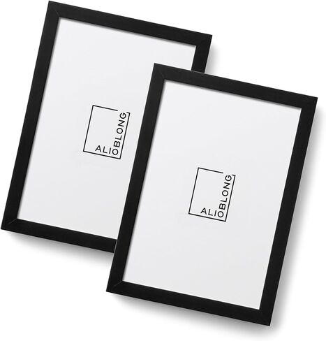 5x7 Picture Frame Set of 2,Black Photo Frame for 4x6 With Mat or 5x7 Without Mat,Horizontal and Vertical Formats for Wall Mount or Tabletop with Plexi Sheet in Saudi Arabia