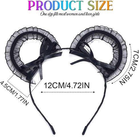 CAKURE Lace Cat Ears Headband Black Sexy Hair Bands Halloween Headwear Hair Accessories for Women in Kuwait