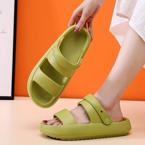 Slides for Women Men Pillow Slippers Buckles Sandals EVA Thick Sole in Saudi Arabia