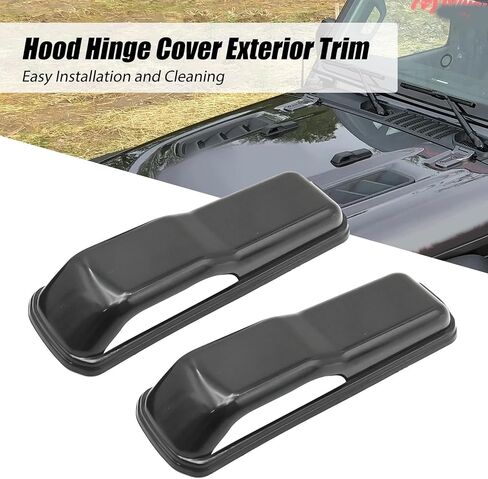 MDEOOSKY 2 Pcs Hood Hinge Cover Exterior Trim Kit, Replacement for Jeep Wrangler JL JLU 2018-2025, Replacement for Jeep Gladiator JT 2020-2025 (Black) in Saudi Arabia