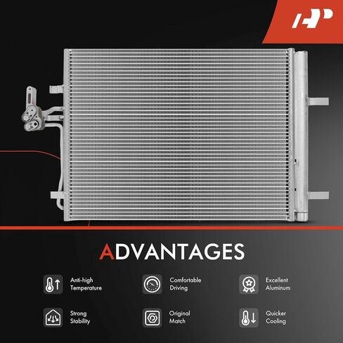 A-Premium Air Conditioning A/C Condenser Compatible with Volvo V70 2008-2010, XC70 2008-2016, S80 2008-2015, Land Rover, LR2, Discovery Sport, Replace# 9G9119710BA in Saudi Arabia