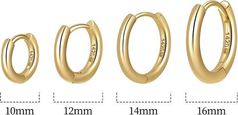 14K Gold Filled 4 Pairs Hoop Earrings for Women Hoop Earring Sets Earrings Lightweight Water Proof Tarnish Resistant in Saudi Arabia