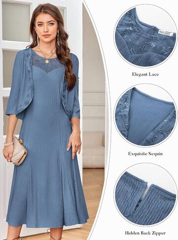 غريس كارين 2025 أم اللباس العروس مع سترة نساء مسدود الدانتيل 2 قطعة الزفاف ضيوف in Kuwait