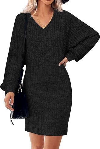 Grace's Secret Womens Ribbed Knit Sweater Dress Long Sleeve Casual Fall Winter Dresses 2025 in Saudi Arabia