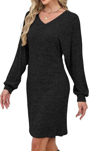 Grace's Secret Womens Ribbed Knit Sweater Dress Long Sleeve Casual Fall Winter Dresses 2025 in Saudi Arabia