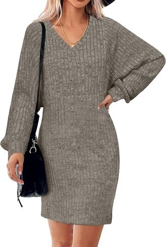 Grace's Secret Womens Ribbed Knit Sweater Dress Long Sleeve Casual Fall Winter Dresses 2025 in Saudi Arabia