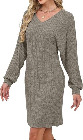 Grace's Secret Womens Ribbed Knit Sweater Dress Long Sleeve Casual Fall Winter Dresses 2025 in Saudi Arabia