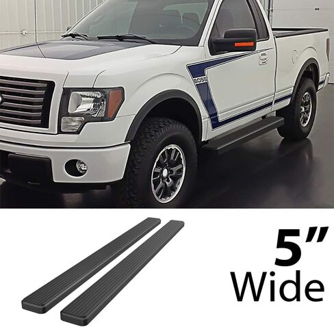 APS Running Boards (Nerf Bars Side Steps Step Bars) Compatible with Ford F150 2009-2014 Regular Cab (Stainless Steel Black Powder Coated 5 inches) in Saudi Arabia