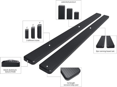 APS Running Boards (Nerf Bars Side Steps Step Bars) Compatible with Ford F150 2009-2014 Regular Cab (Stainless Steel Black Powder Coated 5 inches) in Saudi Arabia