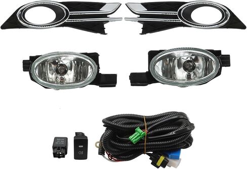 Fog Light Assembly Compatible with 2014-2017 Odyssey Van 4-Door Clear Lens Bumper Driving Lamps w/Switch Harness + Bulbs HO2592137 in Saudi Arabia