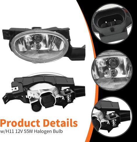 Fog Light Assembly Compatible with 2014-2017 Odyssey Van 4-Door Clear Lens Bumper Driving Lamps w/Switch Harness + Bulbs HO2592137 in Saudi Arabia