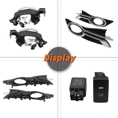 Fog Light Assembly Compatible with 2014-2017 Odyssey Van 4-Door Clear Lens Bumper Driving Lamps w/Switch Harness + Bulbs HO2592137 in Saudi Arabia