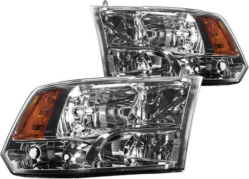 PHILTOP Headlight Assembly for Ram 1500 2011-2021,Ram 1500 Classic 2019-2023,Ram 2500 2011-2018,Ram 3500 2011-2018,Ram 4500/5500 2018,Dodge Ram 1500 2009-2010,Dodge Ram 2500/3500 2010,Chrome Housing in Saudi Arabia