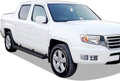 لوحات تشغيل APS مقاس 6 بوصات باللون الأسود غير اللامع متوافقة مع Honda Ridgeline 2006-2014 Crew Cab من الفولاذ المقاوم للصدأ (قضبان Nerf وخطوات جانبية وقضبان جانبية) in Saudi Arabia