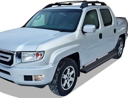 لوحات تشغيل APS مقاس 6 بوصات باللون الأسود غير اللامع متوافقة مع Honda Ridgeline 2006-2014 Crew Cab من الفولاذ المقاوم للصدأ (قضبان Nerf وخطوات جانبية وقضبان جانبية) in Saudi Arabia