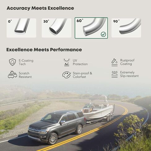 YHTAUTO 5 Inch Running Boards Side Steps Fit 2021-2024 Chevy Tahoe & GMC Yukon, 4-Door SUV, Oval Bent Ends Carbon Steel Black Powder, Cab Side Step Rails Off-Road Exterior Accessories, Set of 2 in Saudi Arabia