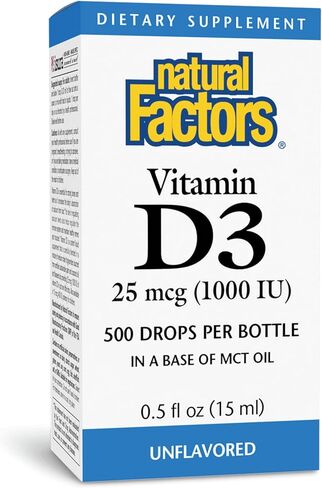 عوامل طبيعية فيتامين D3 1000iu سائل، 0.5 أوقية (عبوة متعددة) in Kuwait