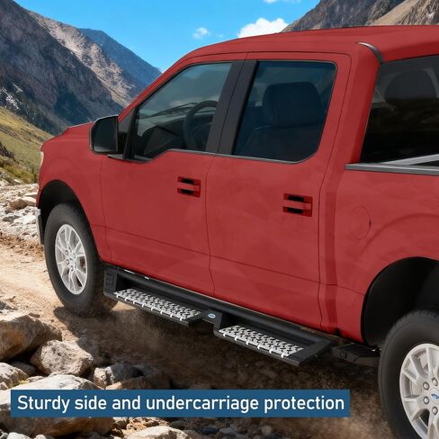 Hooke Road F150 Running Board Side Steps for 2009-2014 Ford F-150 SuperCrew Cab (4 Full Size Doors Only), Drop Down Nerf Step Bar Rail Rock Sliders in Saudi Arabia