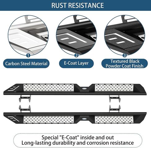 Hooke Road F150 Running Board Side Steps for 2009-2014 Ford F-150 SuperCrew Cab (4 Full Size Doors Only), Drop Down Nerf Step Bar Rail Rock Sliders in Saudi Arabia