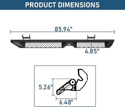 Hooke Road F150 Running Board Side Steps for 2009-2014 Ford F-150 SuperCrew Cab (4 Full Size Doors Only), Drop Down Nerf Step Bar Rail Rock Sliders in Saudi Arabia