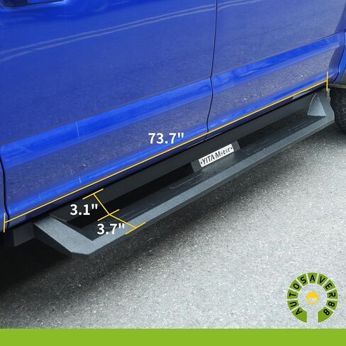 AUTOSAVER88 Running Boards Side Steps Compatible with 2022-2025 Toyota Tundra Crewmax Cab (2 3/4 Size Rear Doors), Off-Road Side Steps, Black Powder Coated Step Rails Nerf Bars in Saudi Arabia