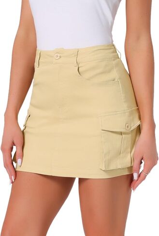 Allegra K Cargo Mini Skirt for Women's Casual Y2K Cotton Skirts with Pockets in Saudi Arabia