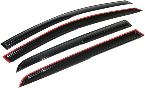 Window Visor Compatible with 2015-2019 VW Golf MK7, Acrylic Smoke Tinted & Semi-Transparent Sun Rain Shade Guard Wind Vent Air Deflector by IKON MOTORSPORTS in Saudi Arabia