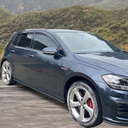 Window Visor Compatible with 2015-2019 VW Golf MK7, Acrylic Smoke Tinted & Semi-Transparent Sun Rain Shade Guard Wind Vent Air Deflector by IKON MOTORSPORTS in Saudi Arabia