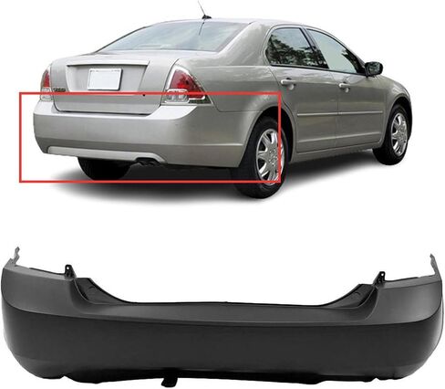 FitParts Compatible With Rear Bumper Cover 2006 2007 2008 2009 Ford Fusion 2.3L Engine S, SE, SEL Sedan 06 07 08 09. New, Primed and Ready for Paint. W/o Parking Aid Sensor Holes. in Saudi Arabia