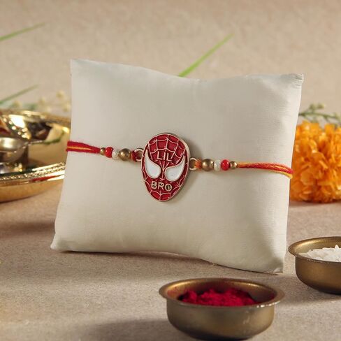 Set of 2 Rakhi for Small Brothers Designer Rakhi Rakhi for Sister, Rakhi for Little Brother Bhai | Raksha Bandhan Elephant Rakhi for Brother with Greeting card and Roli Chawal (Design6) in Kuwait