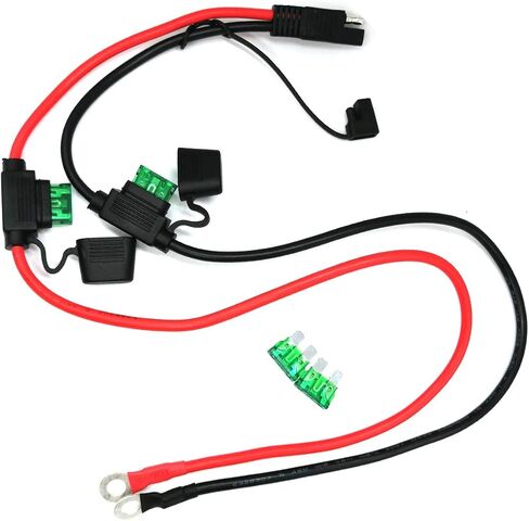 FainWan Dual Positive Negative ATC Style Fuse Holder 10AWG Wire with Ring Terminals and 45A Connectors for Automotive Compatible with Powerpole 2ft/60cm in Saudi Arabia