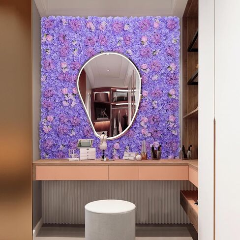 Flower Wall Panel 12-Piece of 16.5x16.5 Inch Artificial Floral Wall Backdrops White Silk Rose Wall Decor Ideal for Wedding Celebrations, Festive Party Backdrops and Home Decor in Kuwait