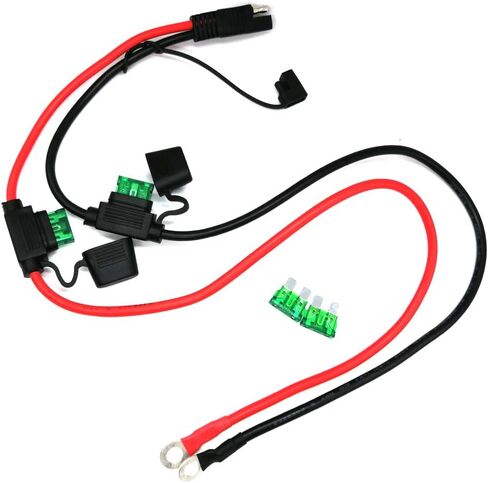 FainWan Dual Positive Negative ATC Style Fuse Holder 10AWG Wire with Ring Terminals and 45A Connectors for Automotive Compatible with Powerpole 2ft/60cm in Saudi Arabia