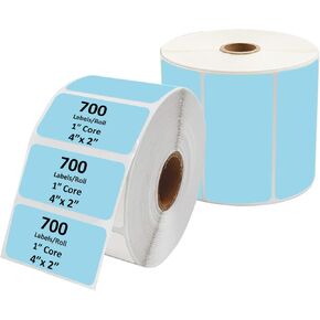 ملصقات النقل الحراري لسطح المكتب، 4 × 2 بوصة، 1 بوصة أساسية، 700 ملصق/لفة - 4 لفات/علبة، مثقوبة، شريط مطلوب، لطابعات النقل الحراري لسطح المكتب in Kuwait