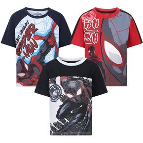 تي شيرت Marvel Spider-Man Boys 3 قطع بأكمام قصيرة للأطفال الصغار والكبار in Kuwait