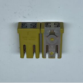 PartsTwins متوافقة مع Littelfuse 0695060 مشقوق MCASE Fuse، نمط خرطوشة، 32 VDC، 60Amp، اللون الأصفر - حزمة من 5 in Kuwait