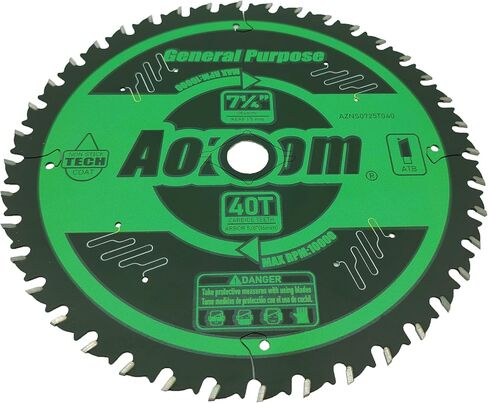Aozoom Precision Series 10 بوصة 60T شفرة منشار دائري متين مع 5/8 "Arbor TCT مغلفة مع تيفلون لاصقة لقطع الخشب المتقاطع - رفع حرفيك (10" ، 60 أسنان) in Kuwait