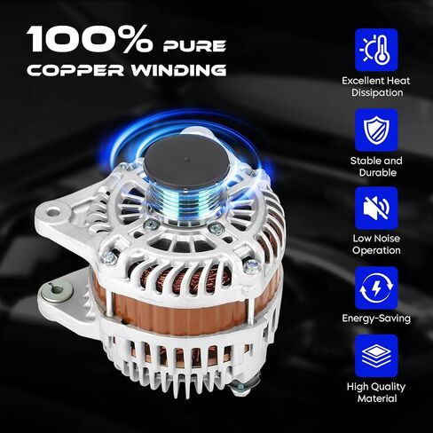 Alternator Replacement New for Nissan NV200 2.0L 2013-2014, for Nissan Sentra 2.0L 2007-2009, for Nissan Versa 1.8L 2007-2009, Replace for AMT0191 in Saudi Arabia