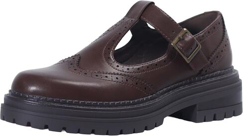 منصة T-Strap للسيدات Mary Jane Shoes و Round Toe Flats و Oxfords غير المنقولة للعمل والمدرسة والحفلات وارتداء غير رسمي in Kuwait