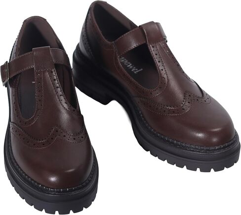 منصة T-Strap للسيدات Mary Jane Shoes و Round Toe Flats و Oxfords غير المنقولة للعمل والمدرسة والحفلات وارتداء غير رسمي in Kuwait