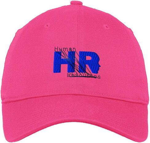 Speedy Pros Human Resources HR Logo 2 Embroidery Unisex Adult Flat Solid Buckle Cotton 6 Panel Low Profile Hat Cap - Hot Pink, One Size in Saudi Arabia