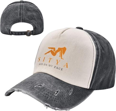 Sitya Ass On My Face Funny Baseball Caps Unisex Adult Vintage Trucker Hats Adjustable Washed Demin Hat in Saudi Arabia