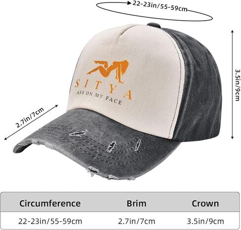 Sitya Ass On My Face Funny Baseball Caps Unisex Adult Vintage Trucker Hats Adjustable Washed Demin Hat in Saudi Arabia