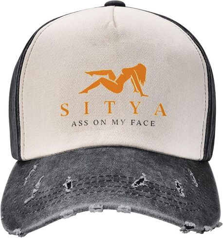 Sitya Ass On My Face Funny Baseball Caps Unisex Adult Vintage Trucker Hats Adjustable Washed Demin Hat in Saudi Arabia