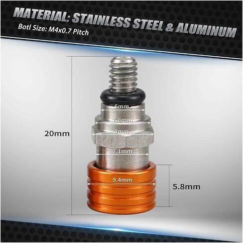 M4x0.7 Fork Air Bleeder Valves for KTM 85 125 150 250 350 450 500 SX SXF EXC XC XCF XCW XCFW ADV Duke Compatible with TE FE TC FC(Orange), 781259 in Saudi Arabia