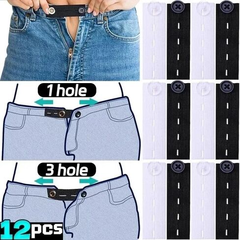 3 Pcs Comfy Clothiers Elastic Waist Extender for Shorts & Pants, Strong Adjustable Pants Button Extenders for Women and Men in Saudi Arabia