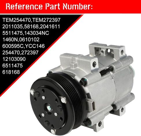 CCIYU A/C Compressor with Clutch A/C Air Compressor for Car 2001-2007 for Ford Taurus 3.0L,2001-2005 for Mercury Sable 3.0L Air Conditioning Compressor for TEM254470 in Saudi Arabia