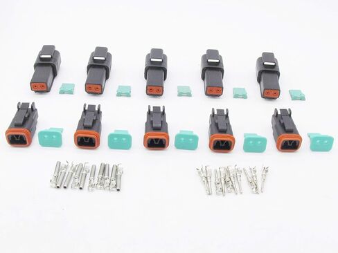 5 مجموعات 4Pin DT موصل عدة مقاوم للماء مختومة قابس كهربائي الإسكان سلك موصل Dt 22-16AWG DT04-4P DT06-4S (أسود) in Saudi Arabia