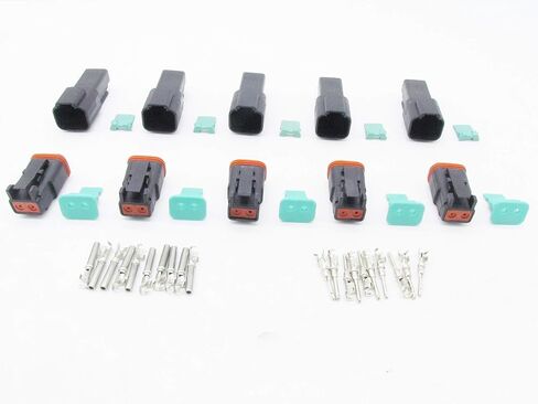 5 مجموعات 4Pin DT موصل عدة مقاوم للماء مختومة قابس كهربائي الإسكان سلك موصل Dt 22-16AWG DT04-4P DT06-4S (أسود) in Saudi Arabia